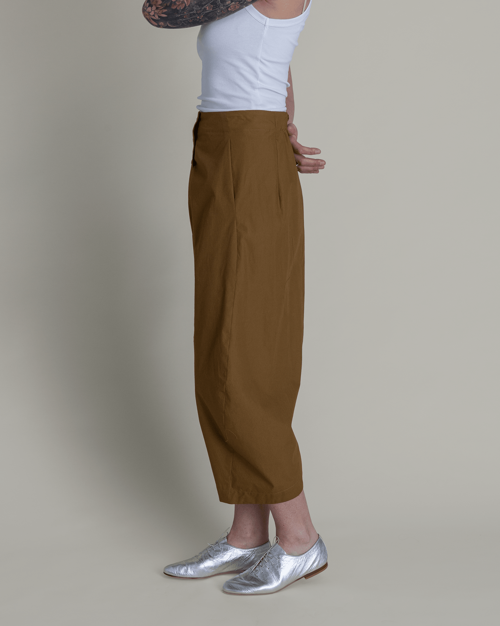Paris Pant in Tobacco Cotton PoplinParis Pants