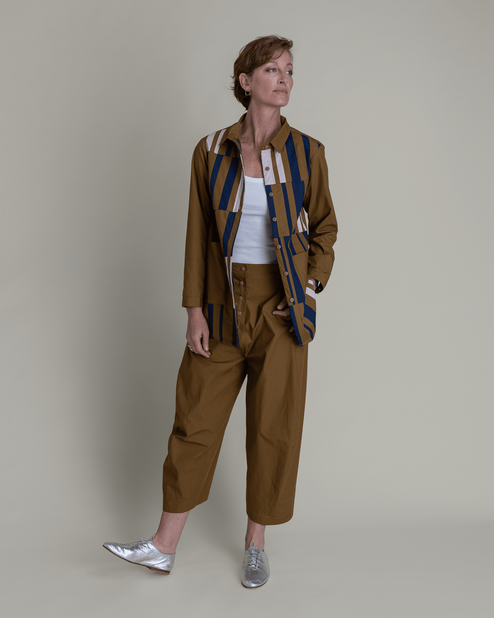 Paris Pant in Tobacco Cotton PoplinParis Pants