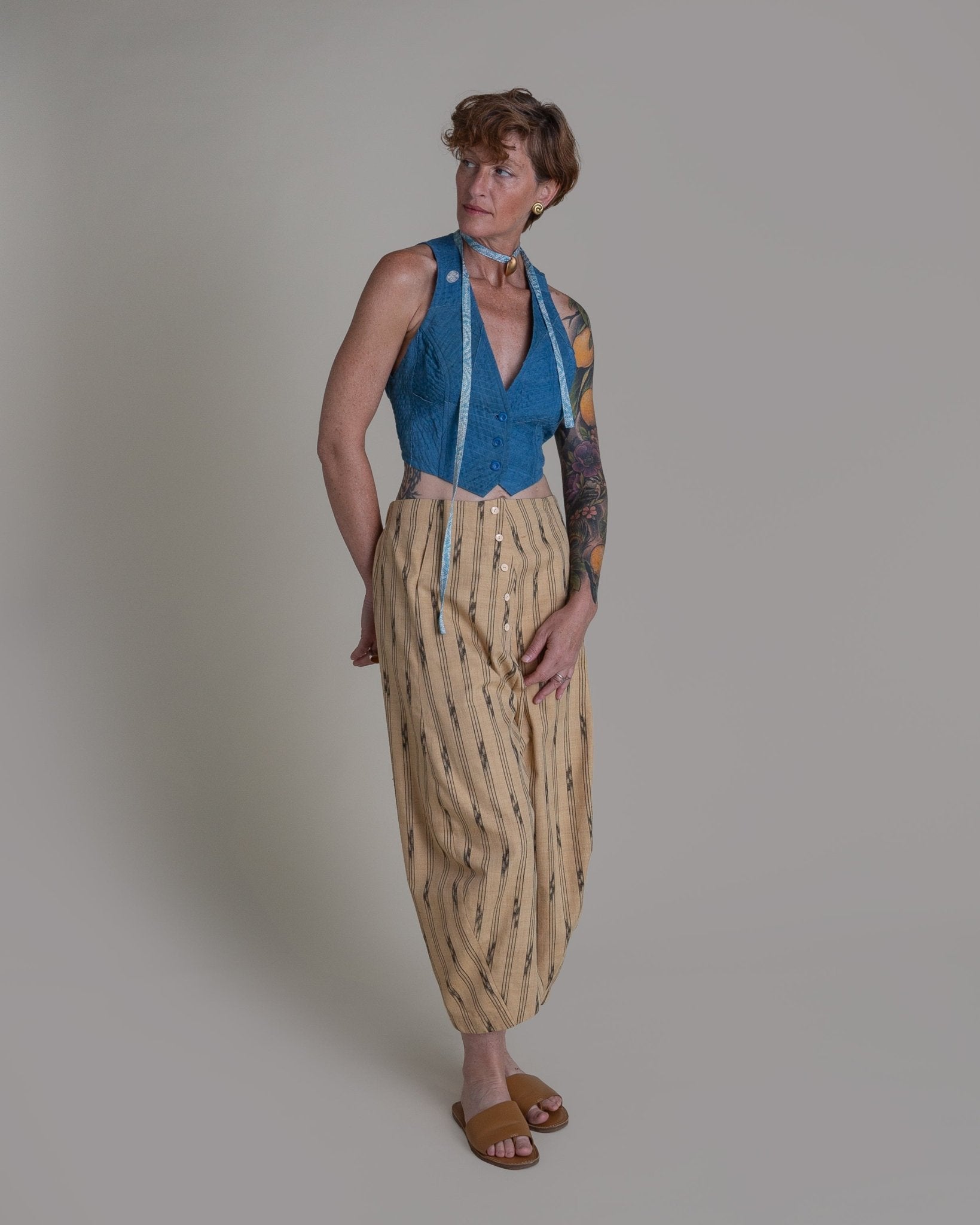 Paris Pant in Vintage Japanese Silk IkatParis Pants