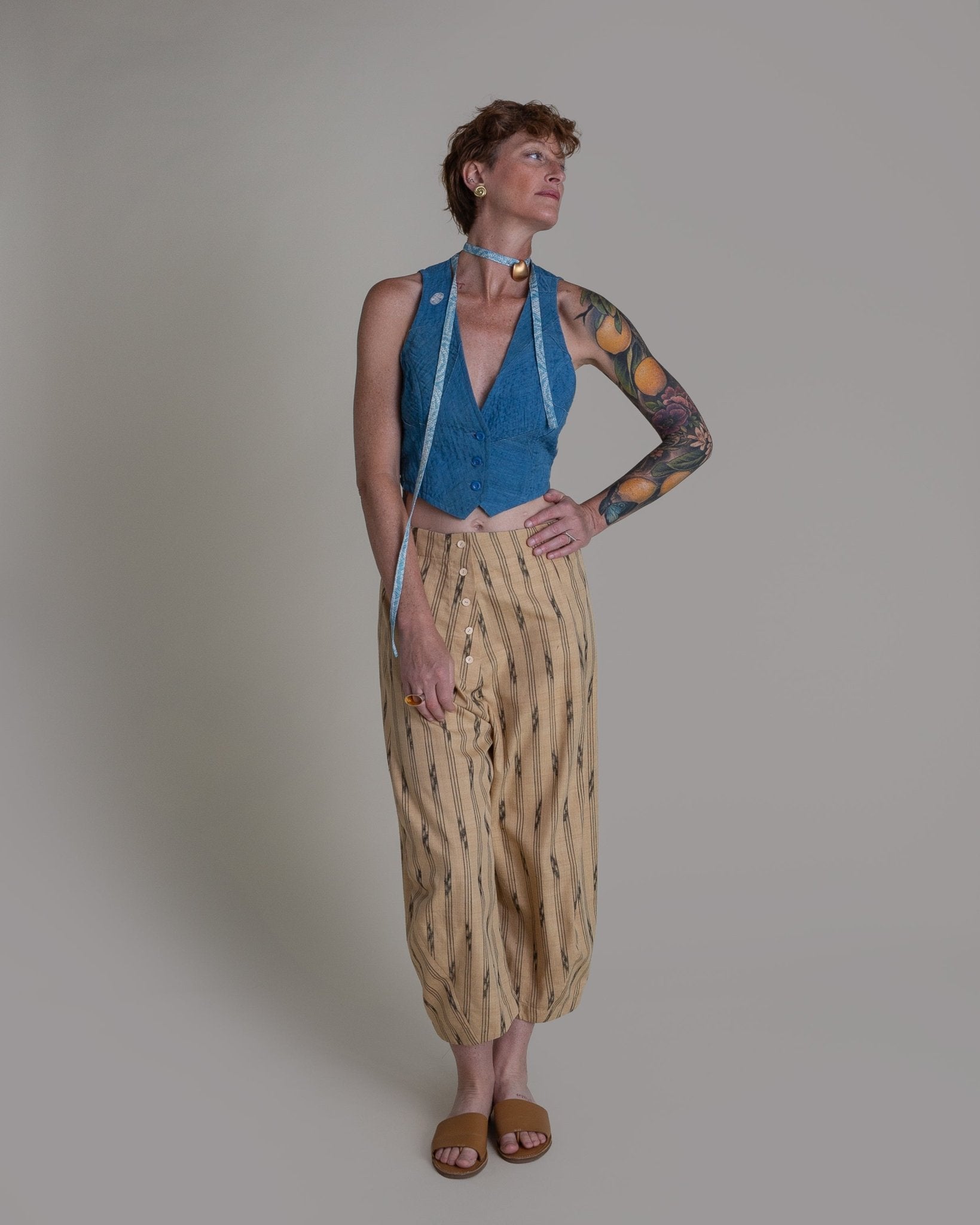 Paris Pant in Vintage Japanese Silk IkatParis Pants
