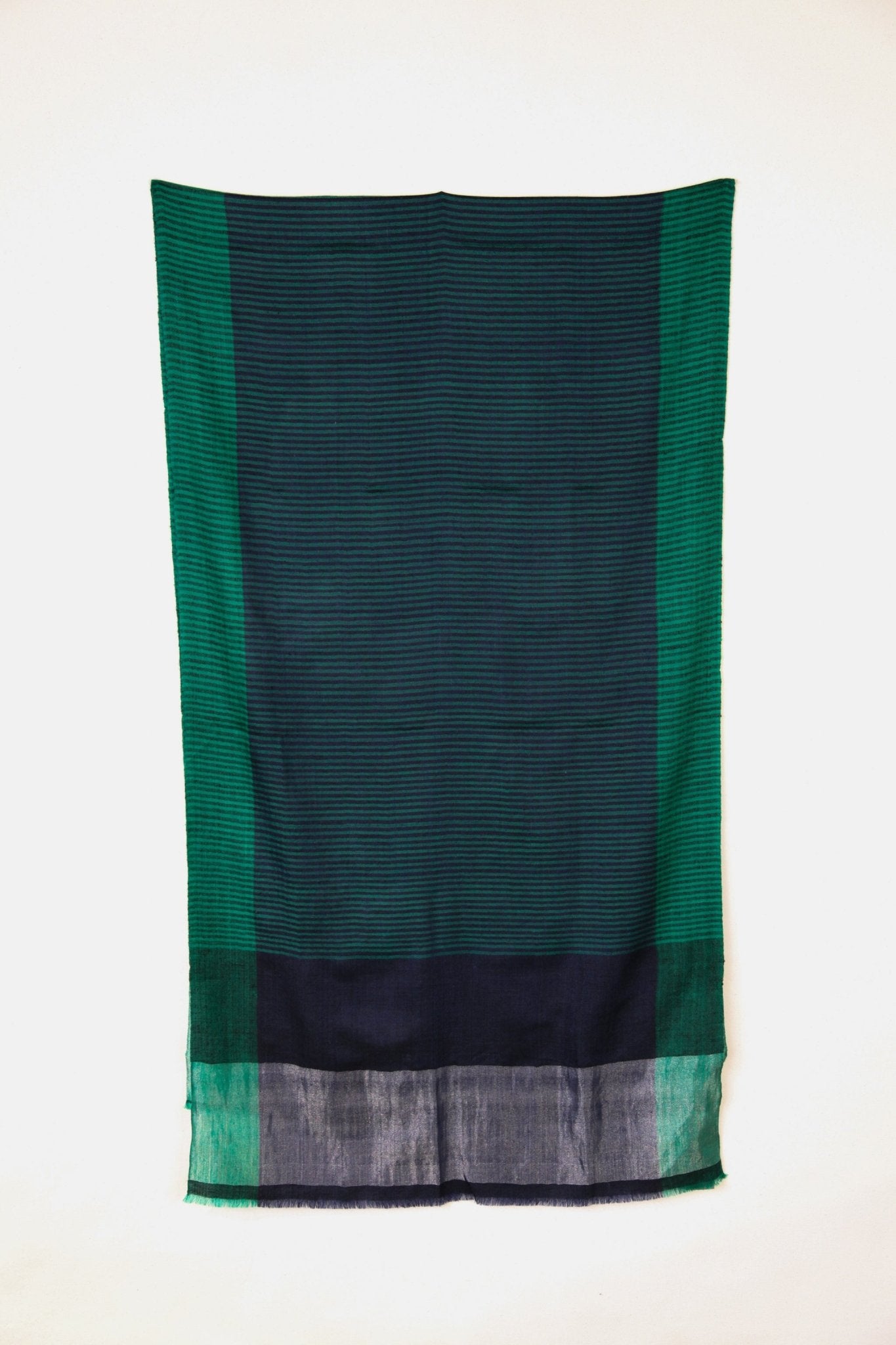 Pashmina Cashmere in Emerald Stripes