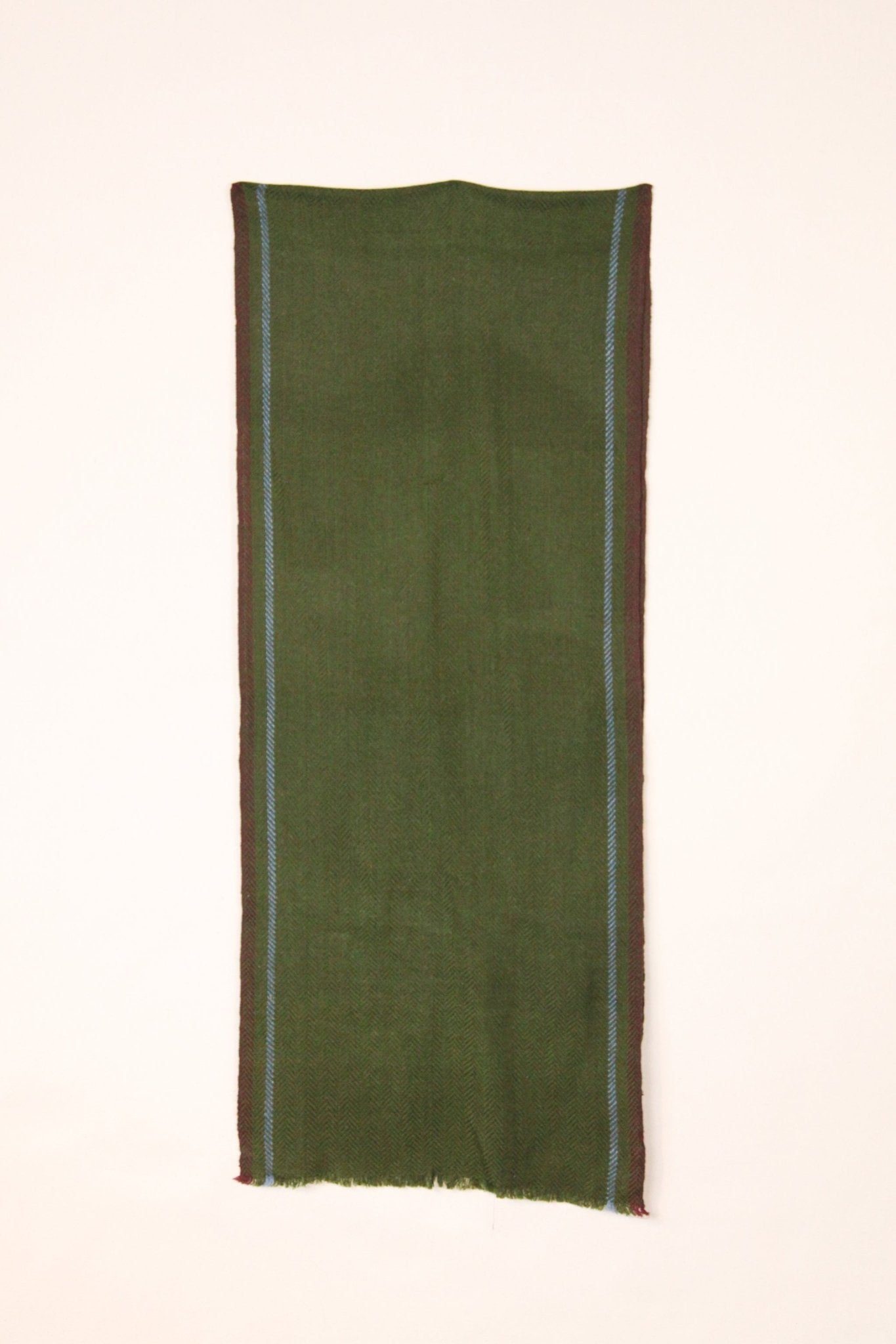 Pashmina Wool in Green Herringbone