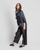 Christina Jacket in Vintage Japanese Indigo Cotton Ikat Mix