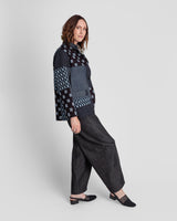 Christina Jacket in Vintage Japanese Indigo Cotton Ikat Mix
