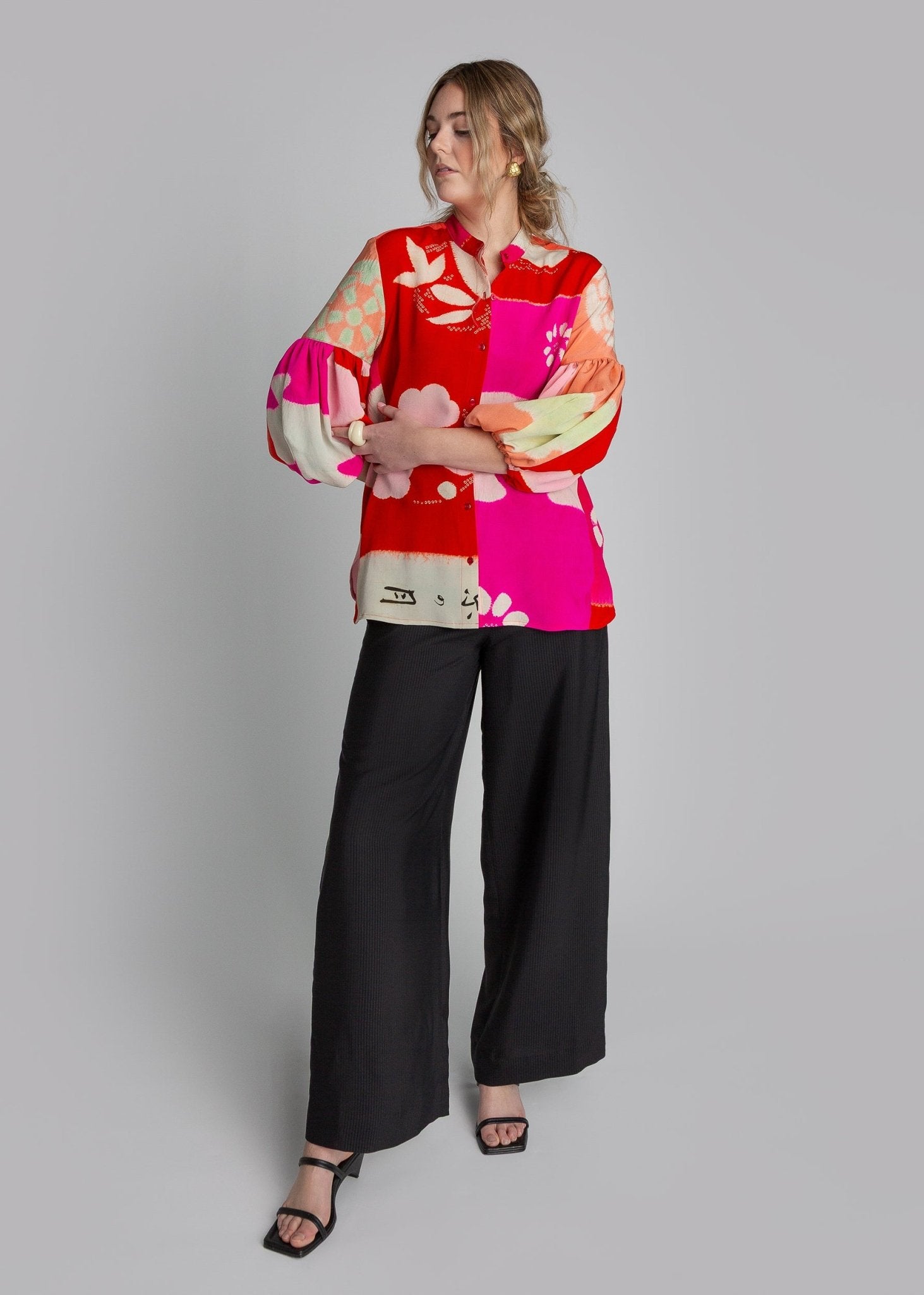 PJ Pant in Black Hammered Silk