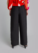 PJ Pant in Black Hammered Silk