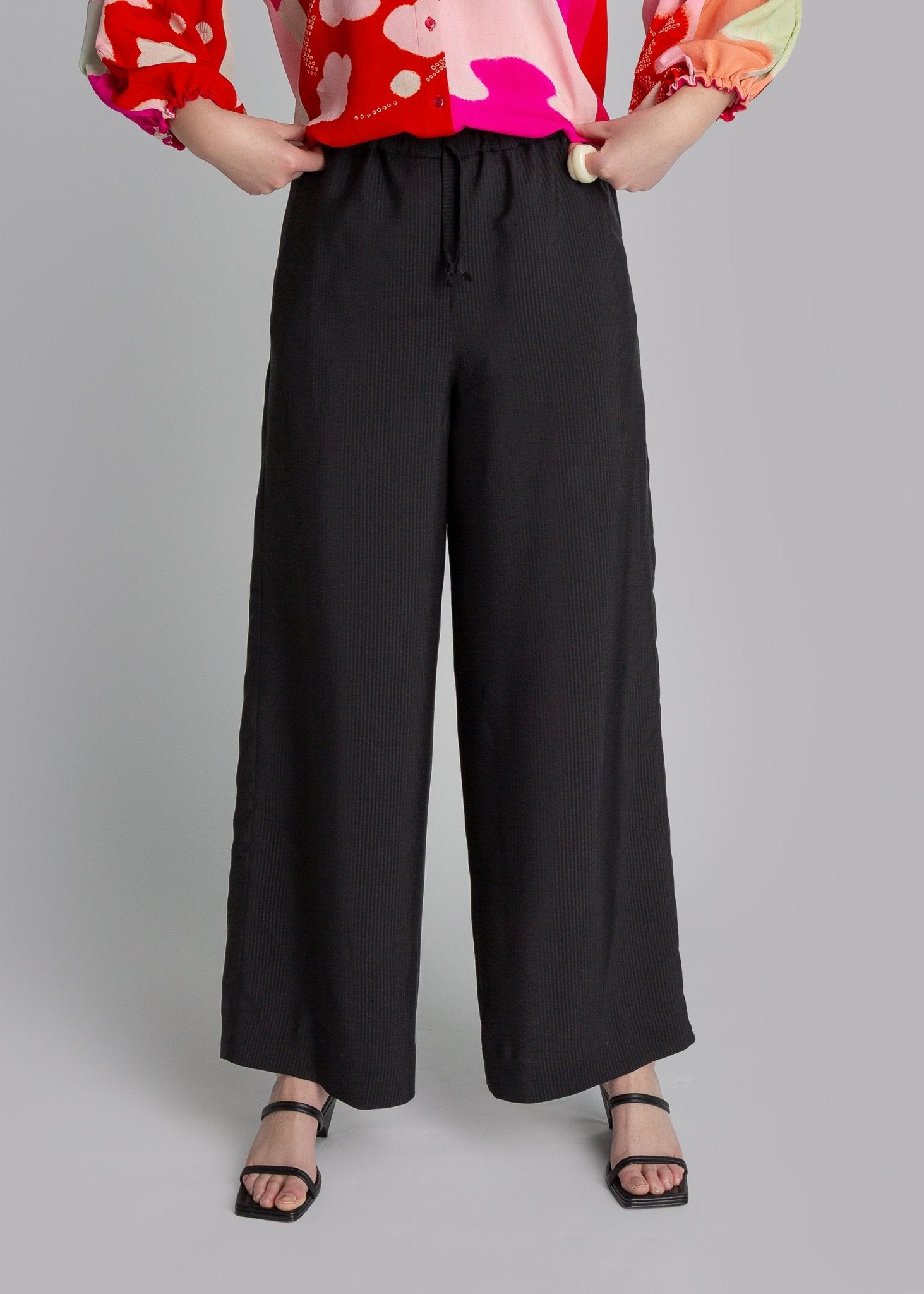 PJ Pant in Black Hammered Silk