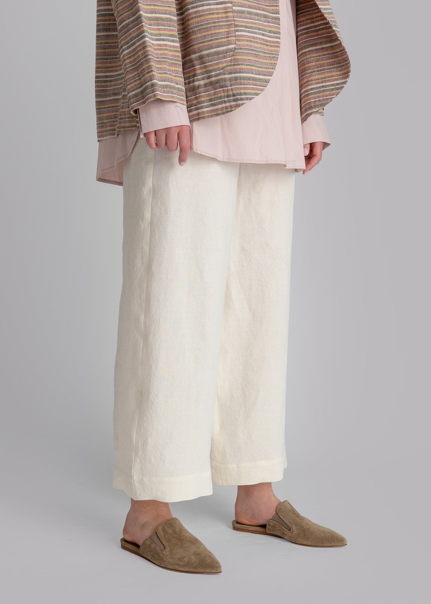 PJ Pant in Ivory Linen