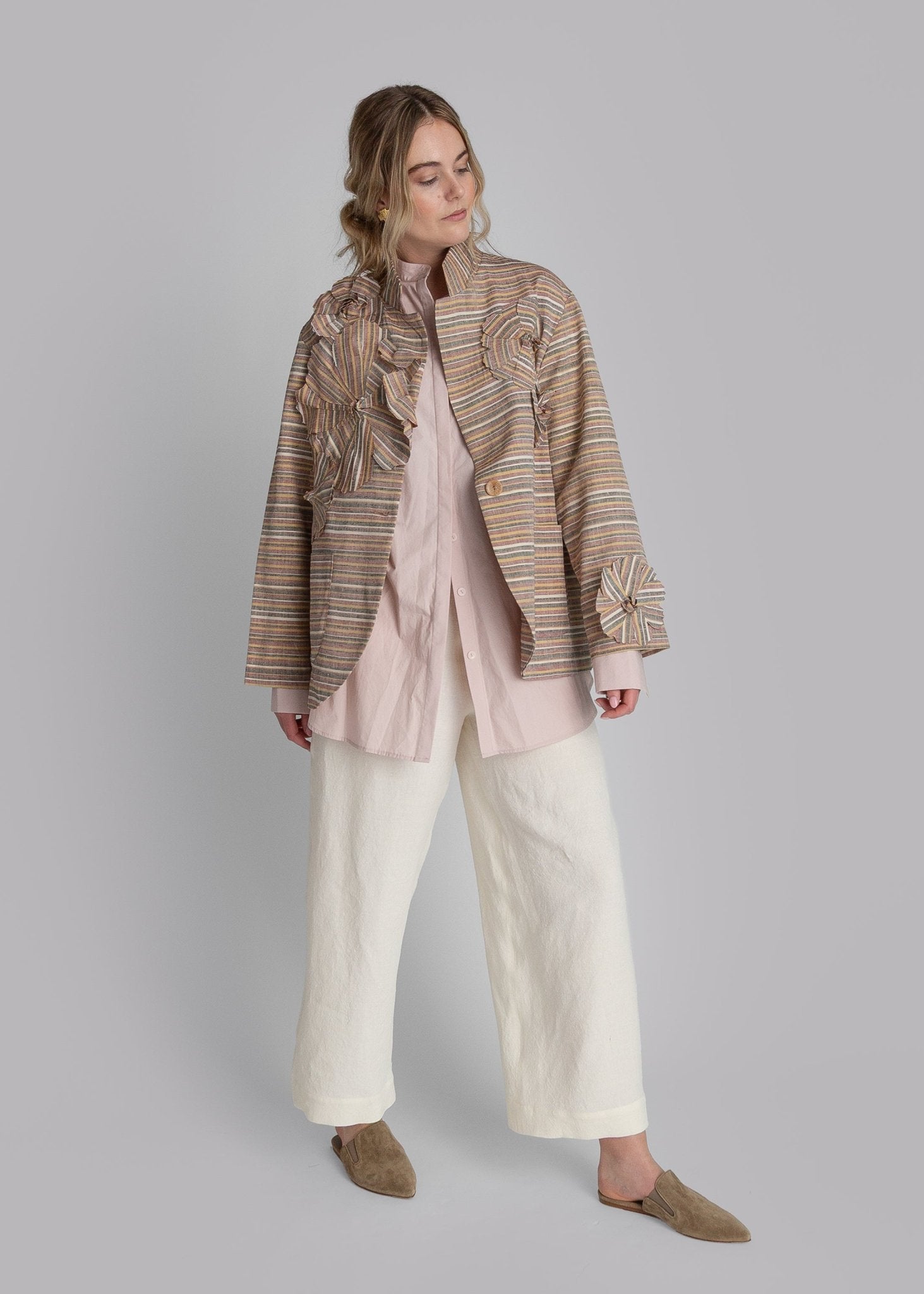 PJ Pant in Ivory Linen