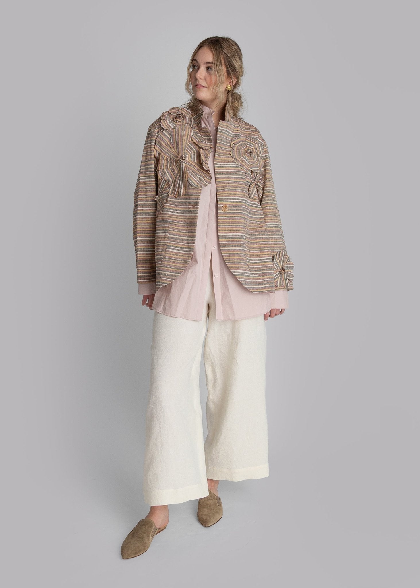 PJ Pant in Ivory Linen