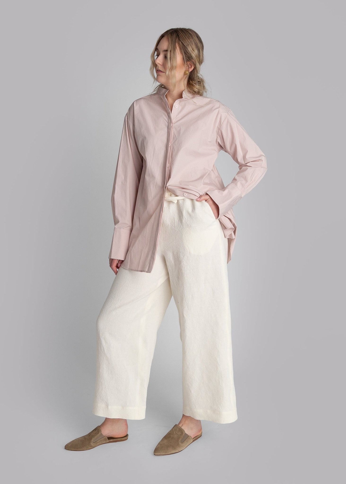 PJ Pant in Ivory Linen