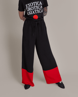 PJ Pant in Silk Crepe with Red BandPersonalise your own text here
