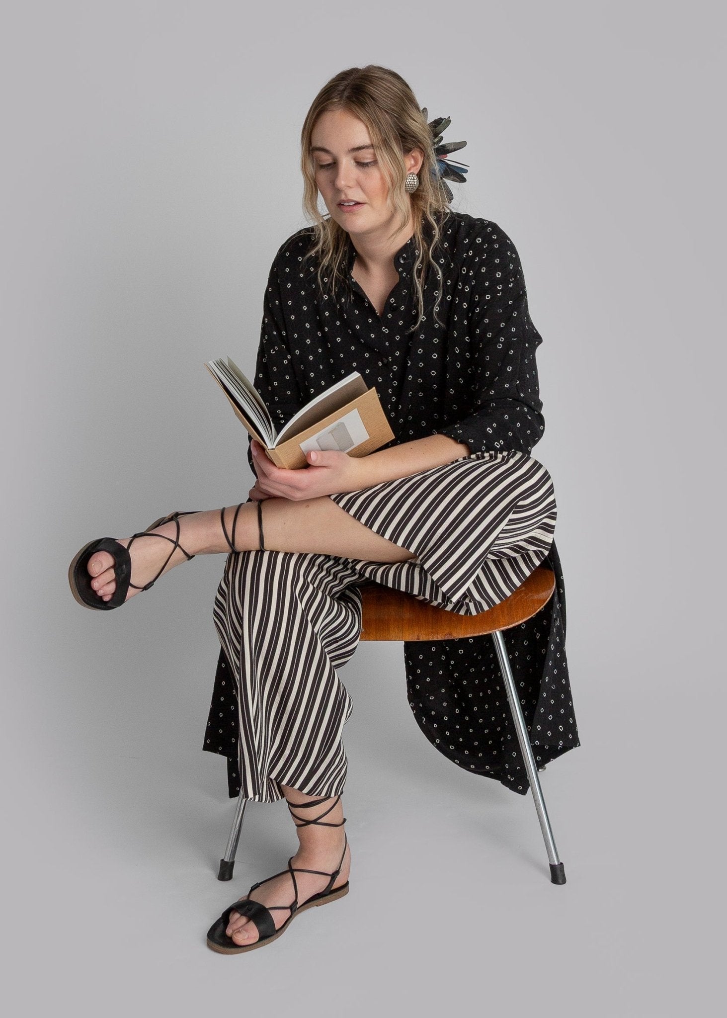 PJ Pant in Vintage Japanese Striped Silk