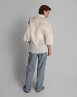 Pleat Blouse in Vintage Japanese Raw Ivory SilkBlouses