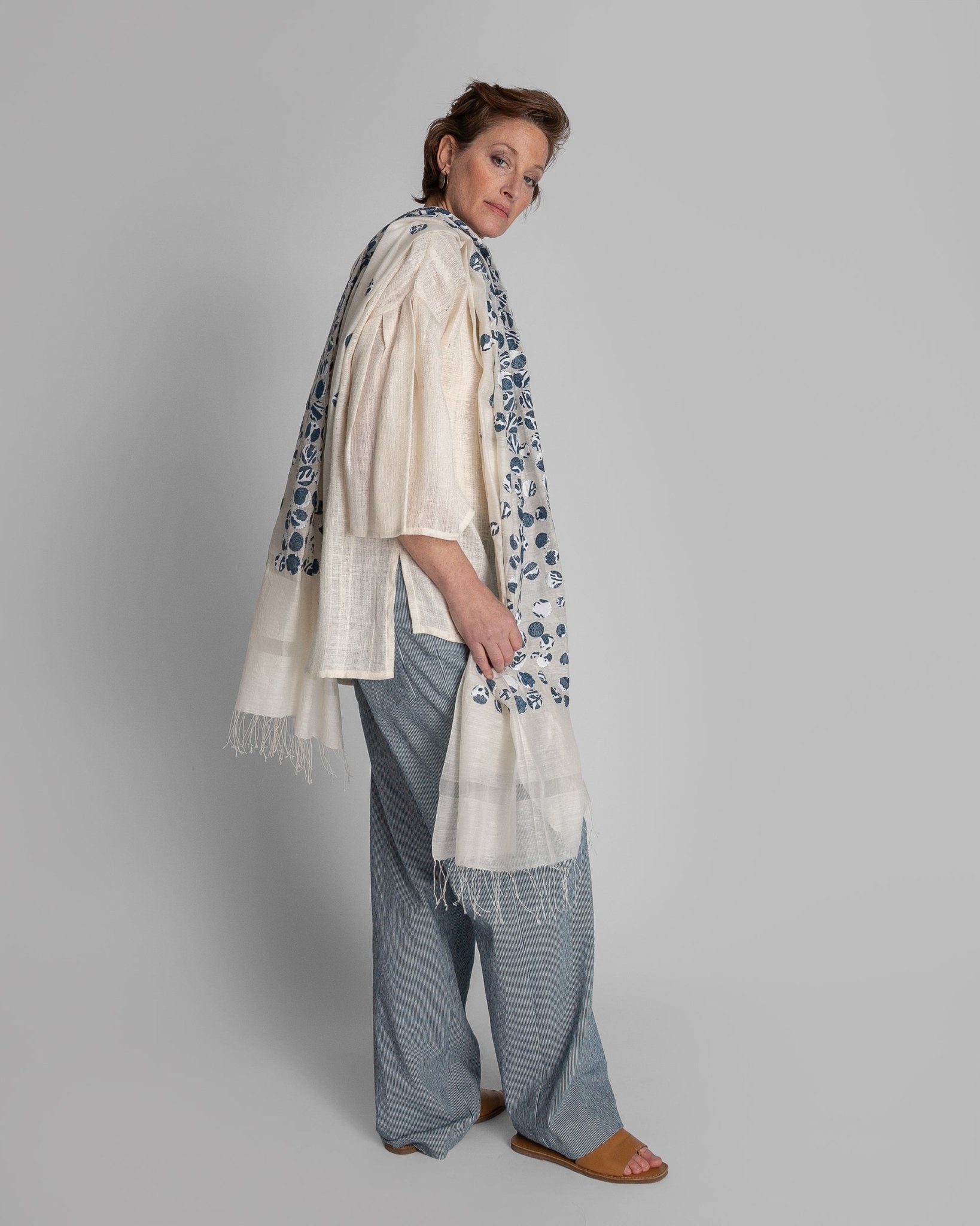 Pleat Blouse in Vintage Japanese Raw Ivory SilkBlouses