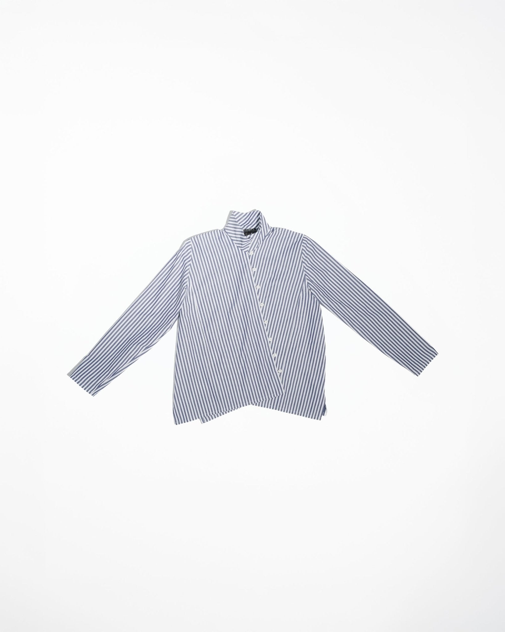 Points Shirt in Blue Striped CottonPoints Shirt