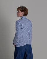 Points Shirt in Blue Striped CottonPoints Shirt