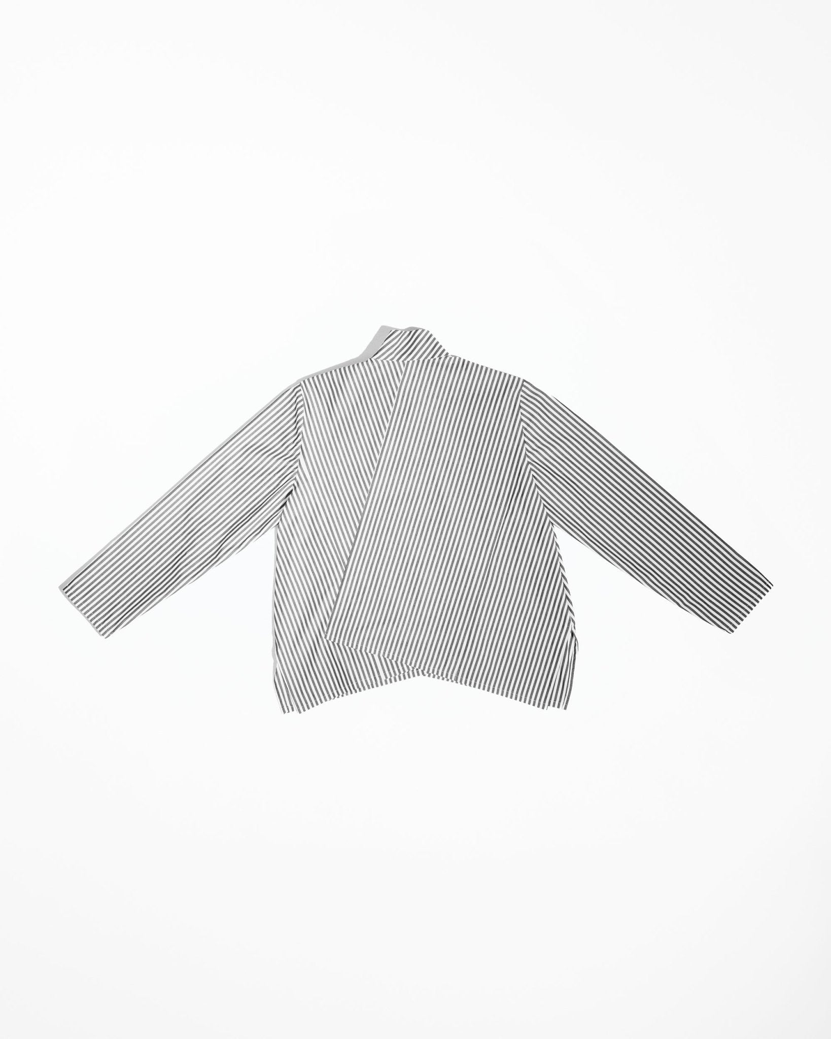 Points Shirt in Charcoal Striped CottonPoints Shirt