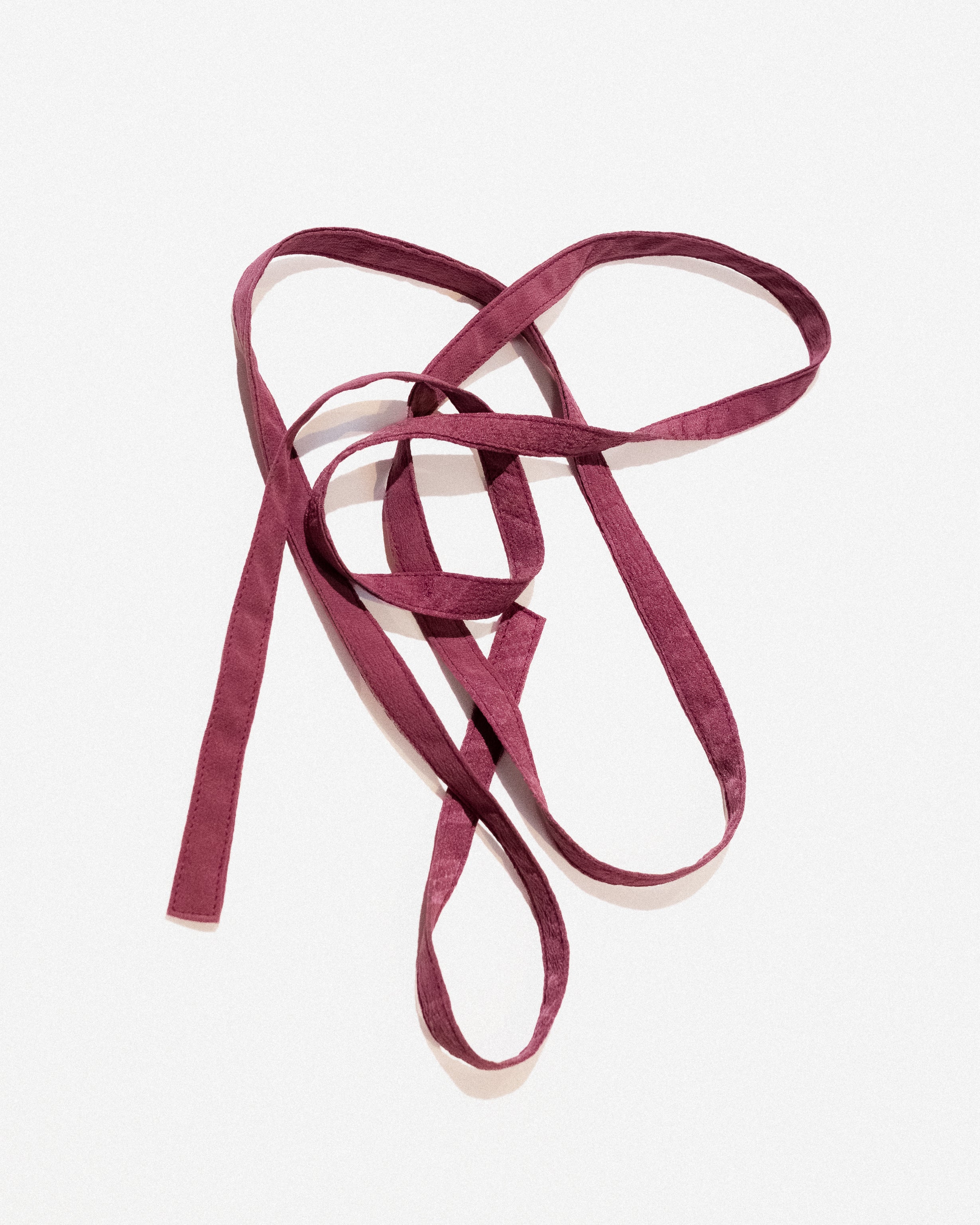 Skinny Ribbon Tie in Vintage Japanese Dusty Rose Silk No.109