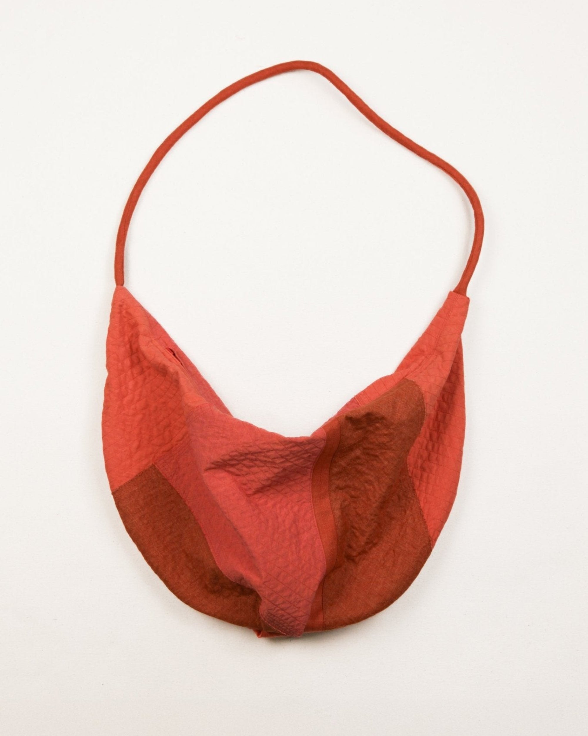 Zip Bag in Raw - Pieced Orange Linen - 09