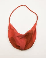 Zip Bag in Raw - Pieced Orange Linen - 09