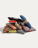 Rectangular Pillow in Vintage Japanese Cotton with Silk Brocade No. 209Rectangle Throw Pillows