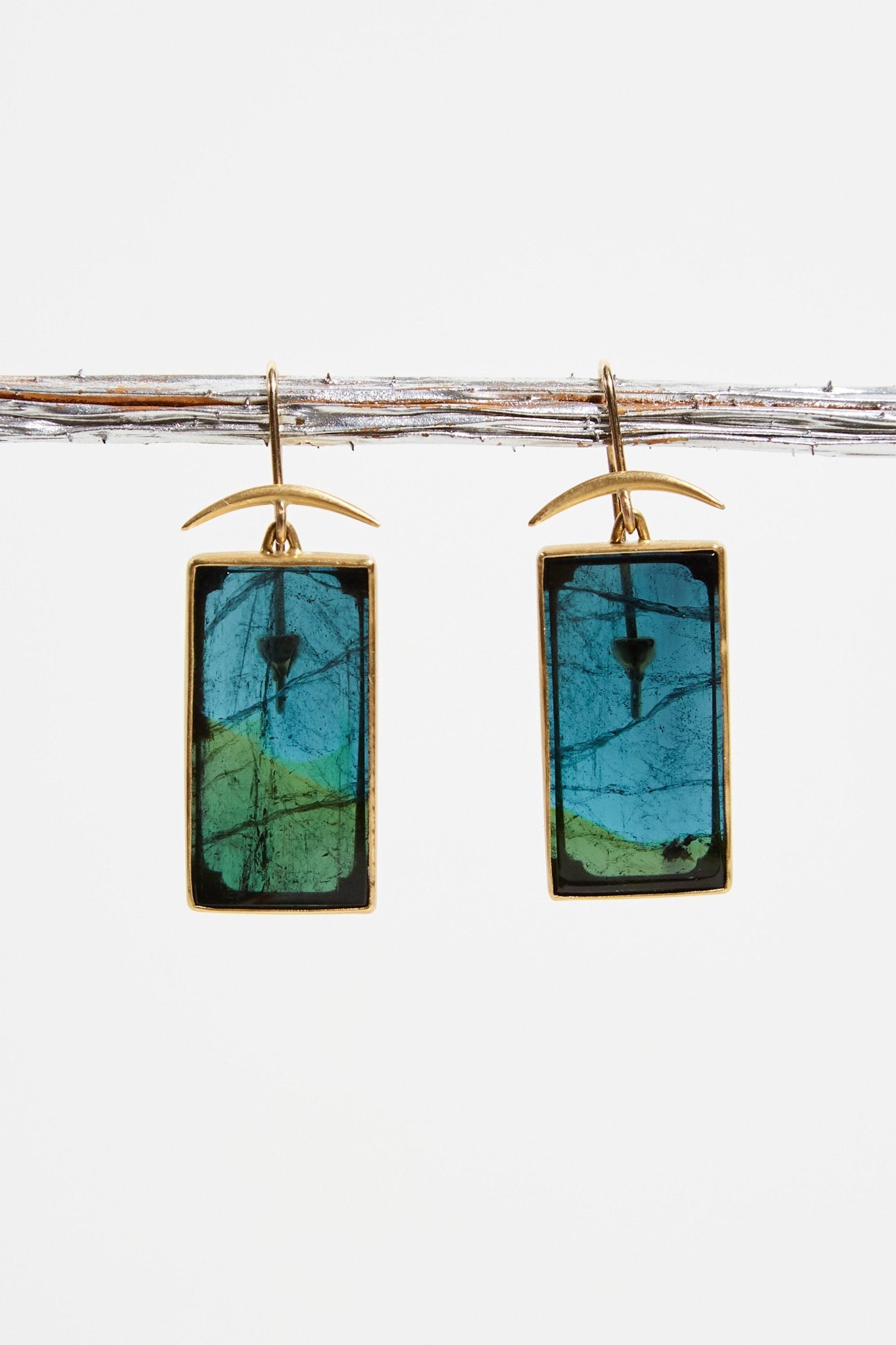 Rectangular Tourmaline Earrings