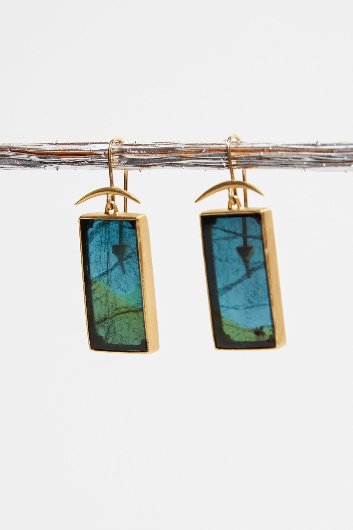 Rectangular Tourmaline Earrings