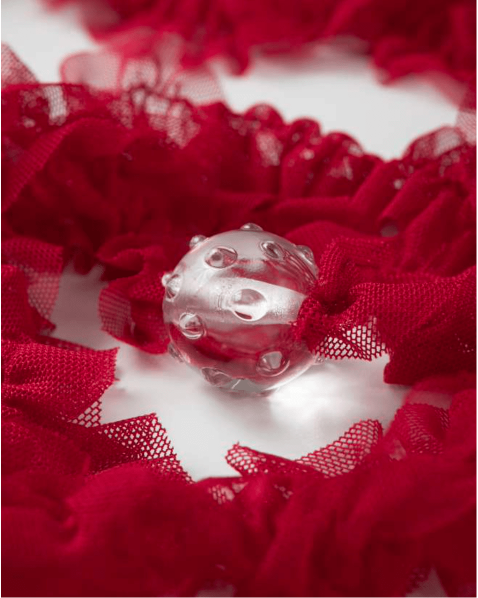 Red Ruched Tulle Necklace