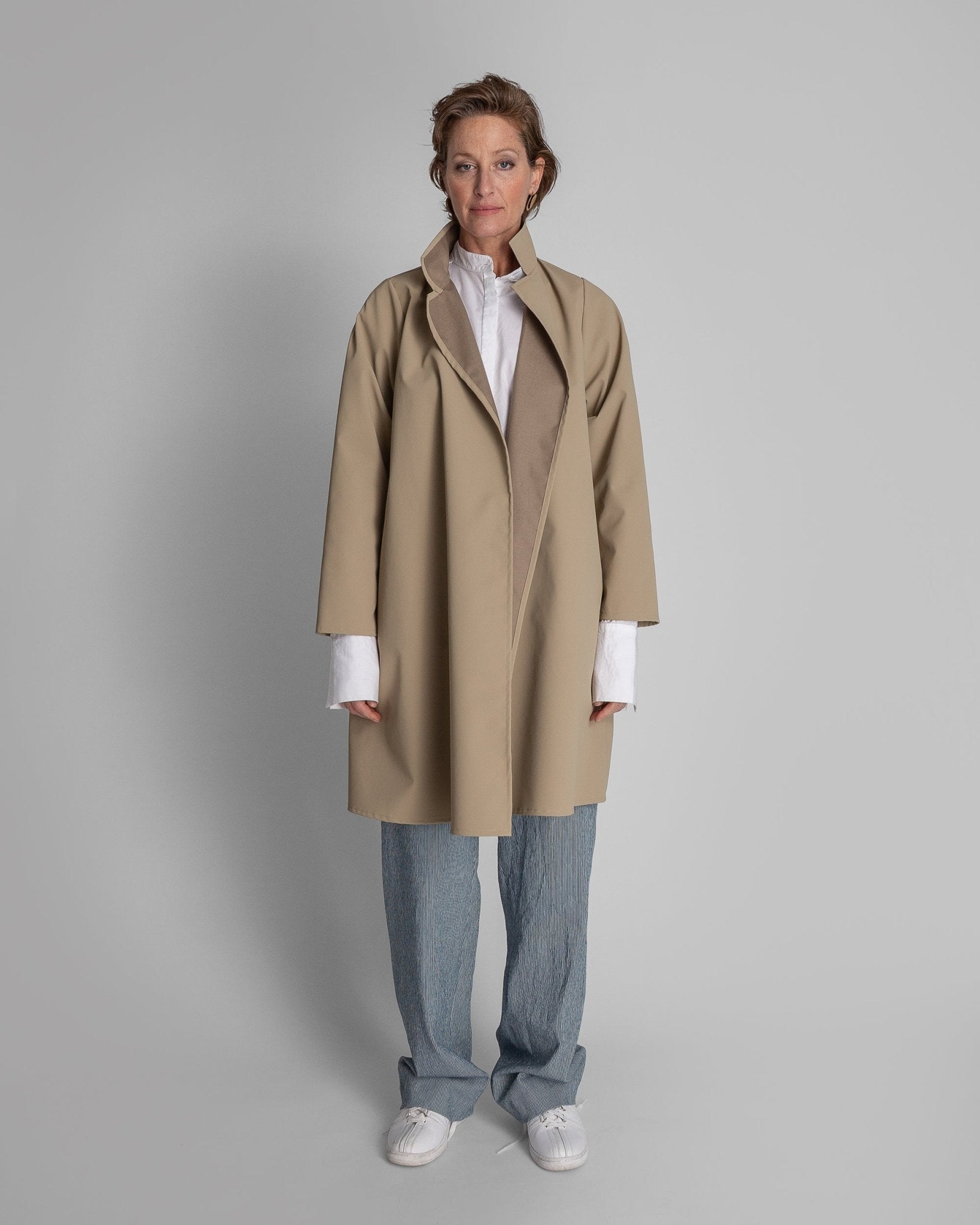 Reed Topper in Beige Water Repellent Coated CottonReed Toppers