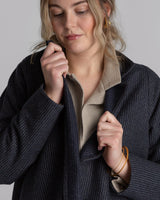 Reed Topper in Charcoal Striped Coating