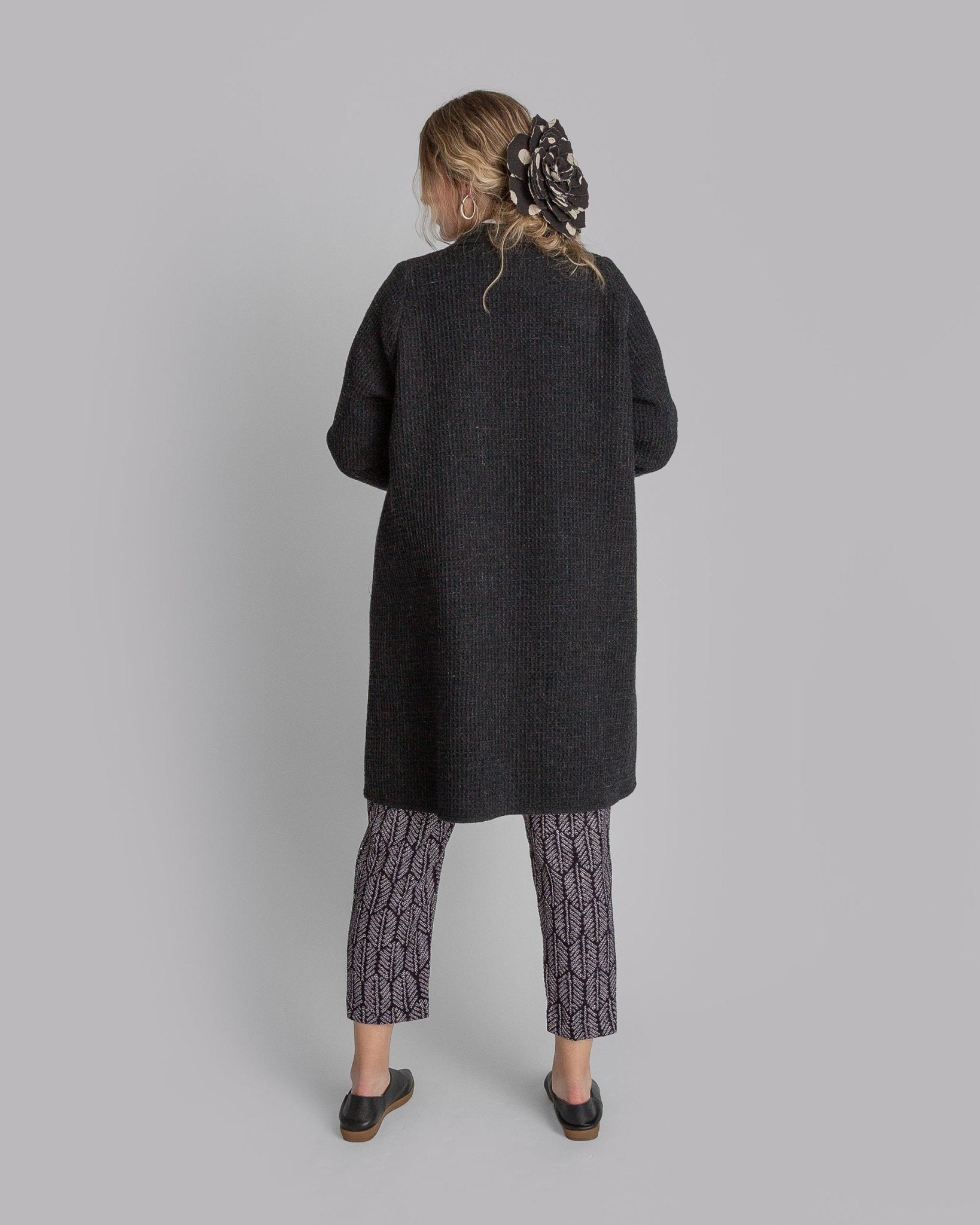Reed Topper in Charcoal Waffle Weave Wool