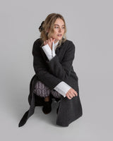 Reed Topper in Charcoal Waffle Weave Wool