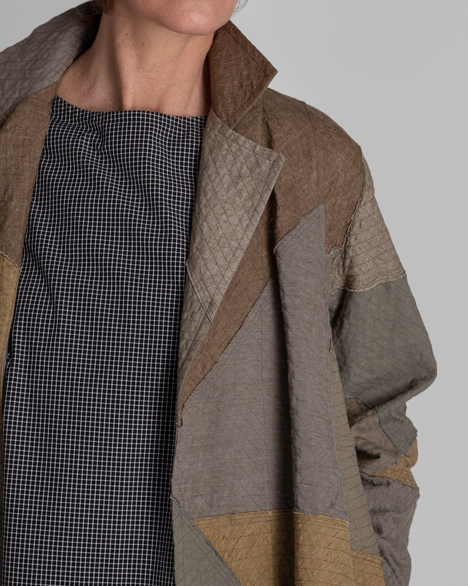 Reed Topper in Neutral Raw Pieced Linens