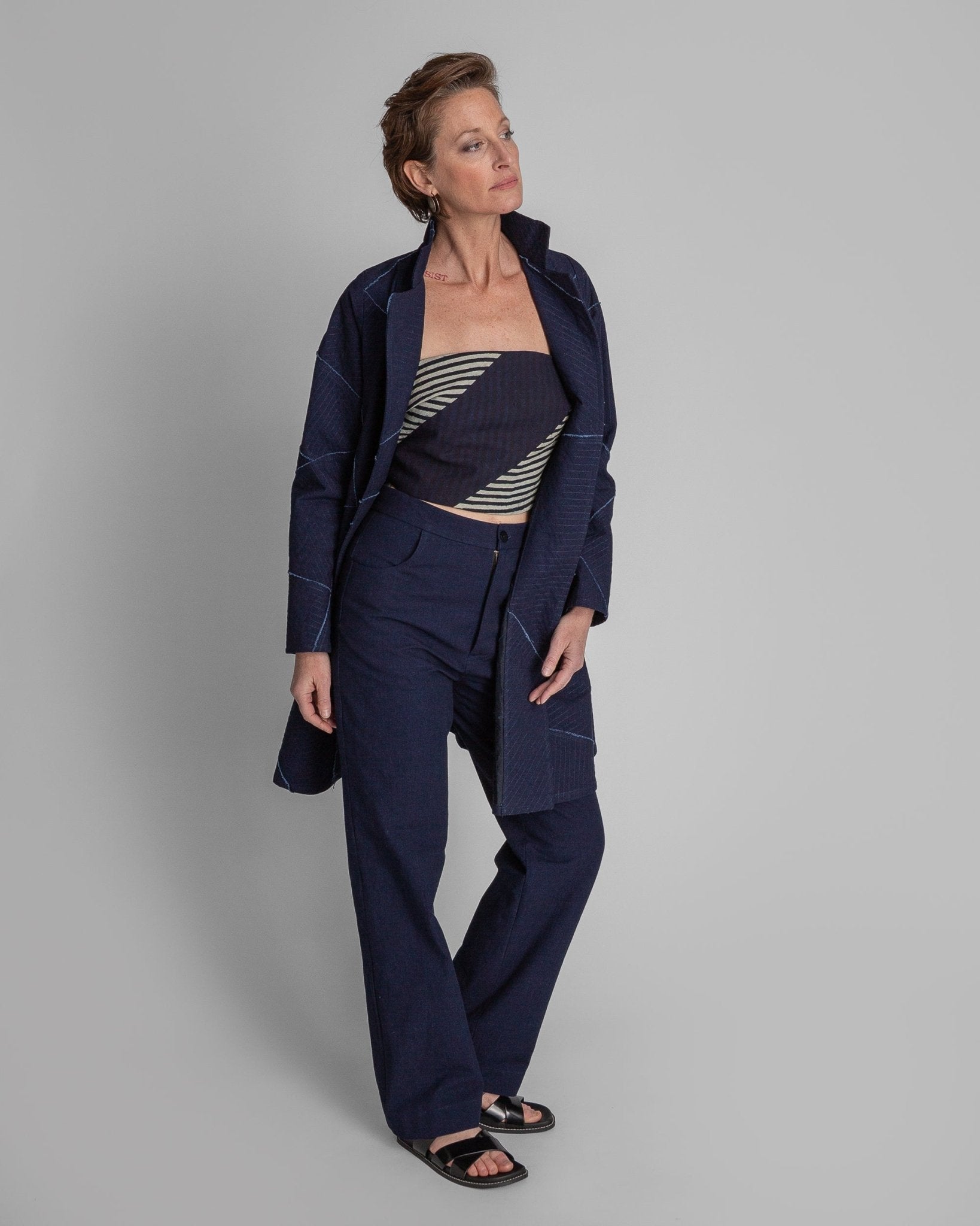 Reed Topper in Raw - Pieced Indigo DenimReed Toppers