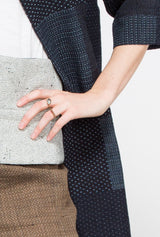 Reversible Obi Belt in Stitched Off - White Indian Cotton