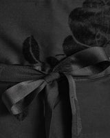 Reversible Tie Belt in Vintage Japanese Black Silk with Velvet DetailBelts