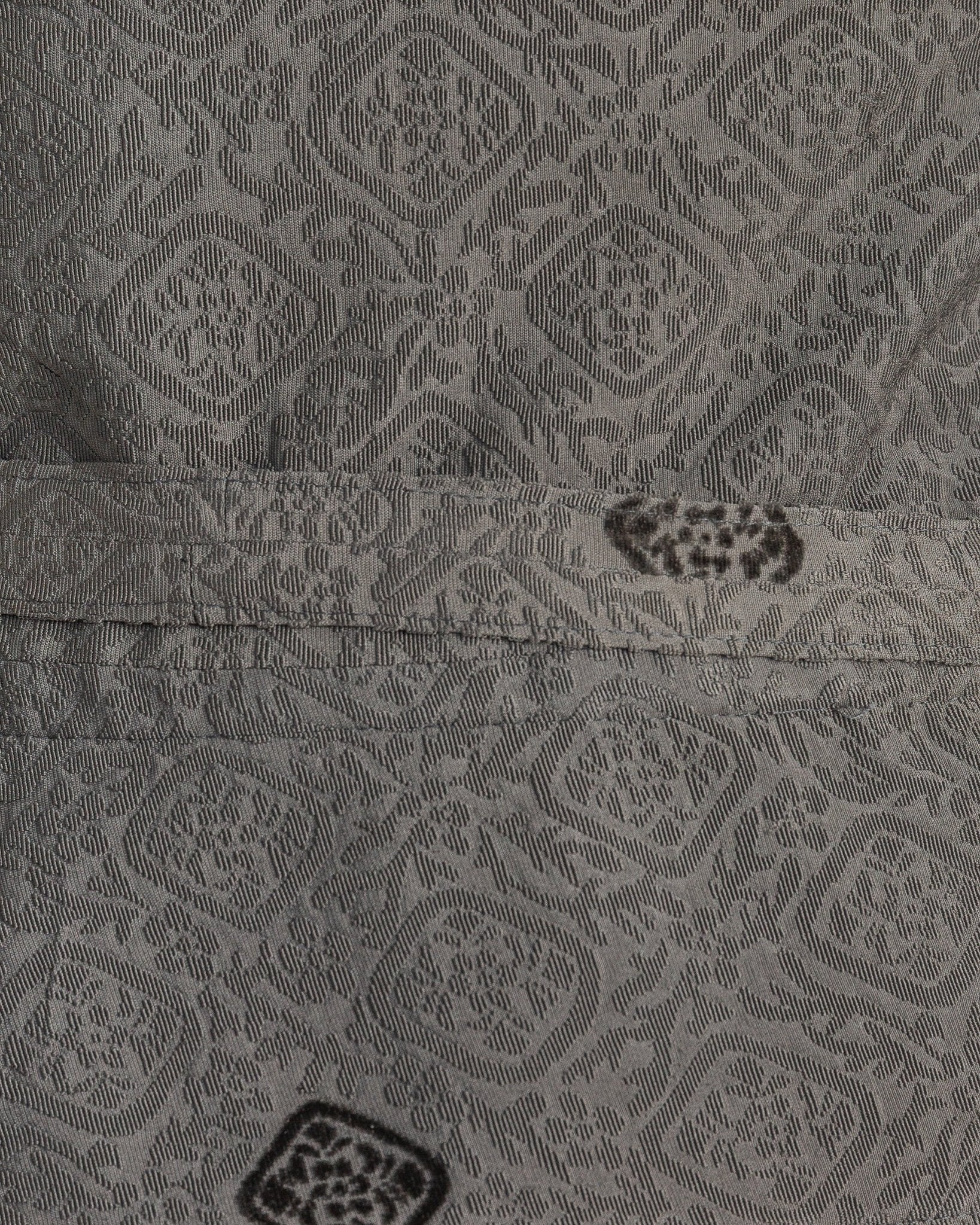 Reversible Tie Belt in Vintage Japanese Gray Silk and Velvet MixBelts