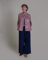 Round Neck Vest in Vintage Japanese Silk Tie DyeRound Neck Vests