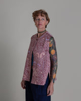 Round Neck Vest in Vintage Japanese Silk Tie DyeRound Neck Vests