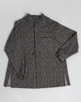 Sally Shirt in Black Cotton Seersucker StripeSally Shirt