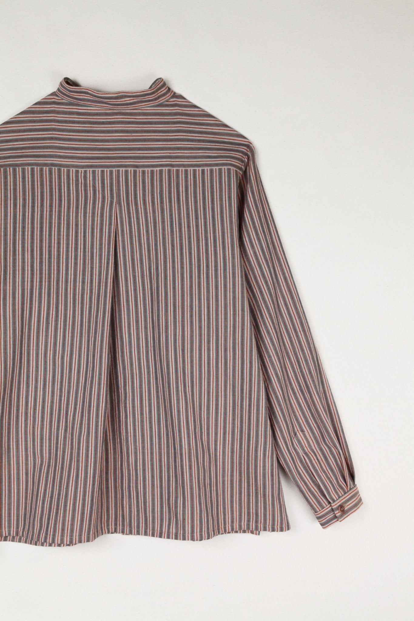 Sally Shirt in Cotton Terracotta Stripe