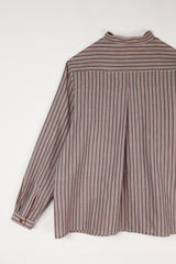 Sally Shirt in Cotton Terracotta Stripe
