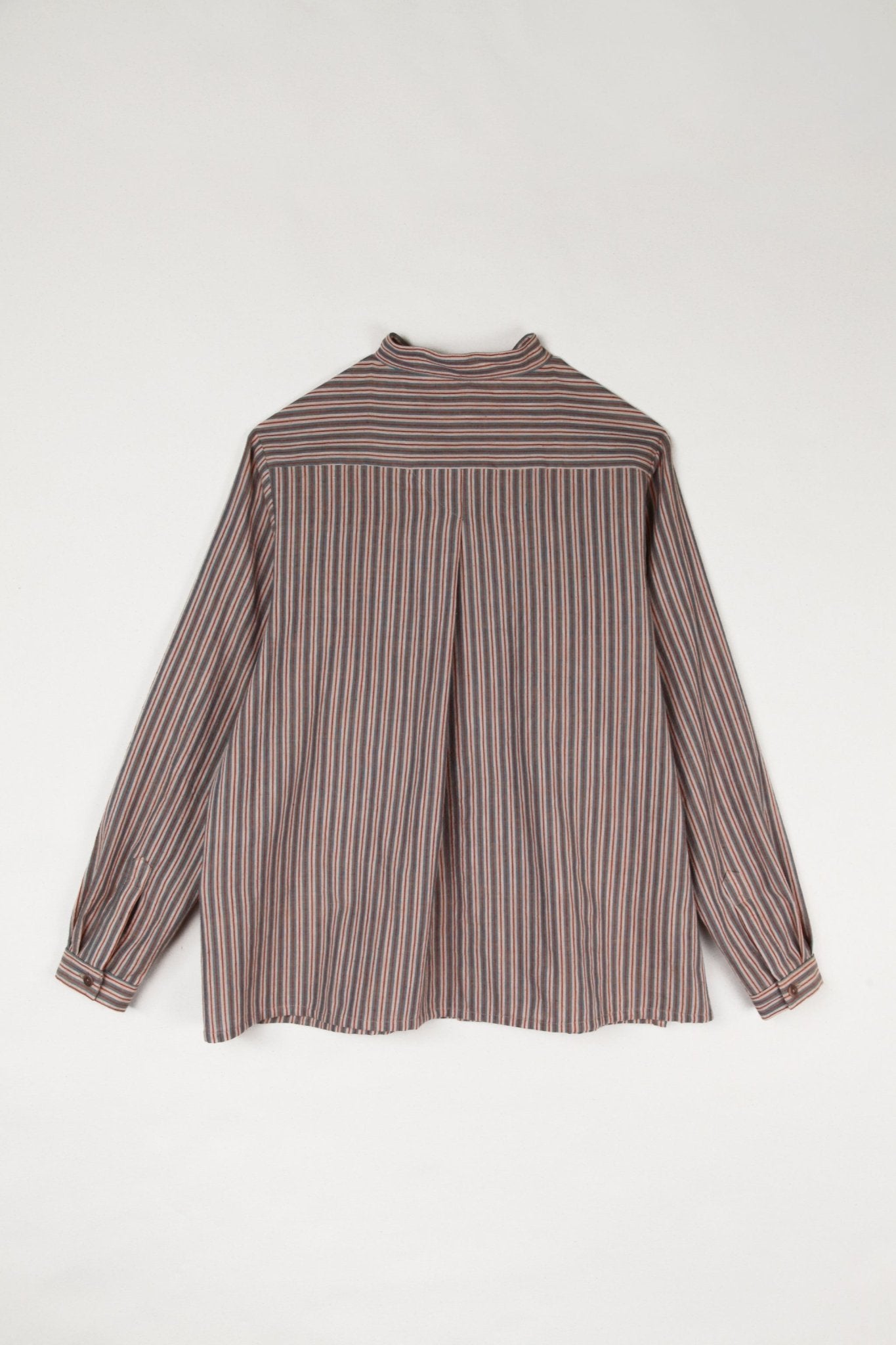 Sally Shirt in Cotton Terracotta Stripe