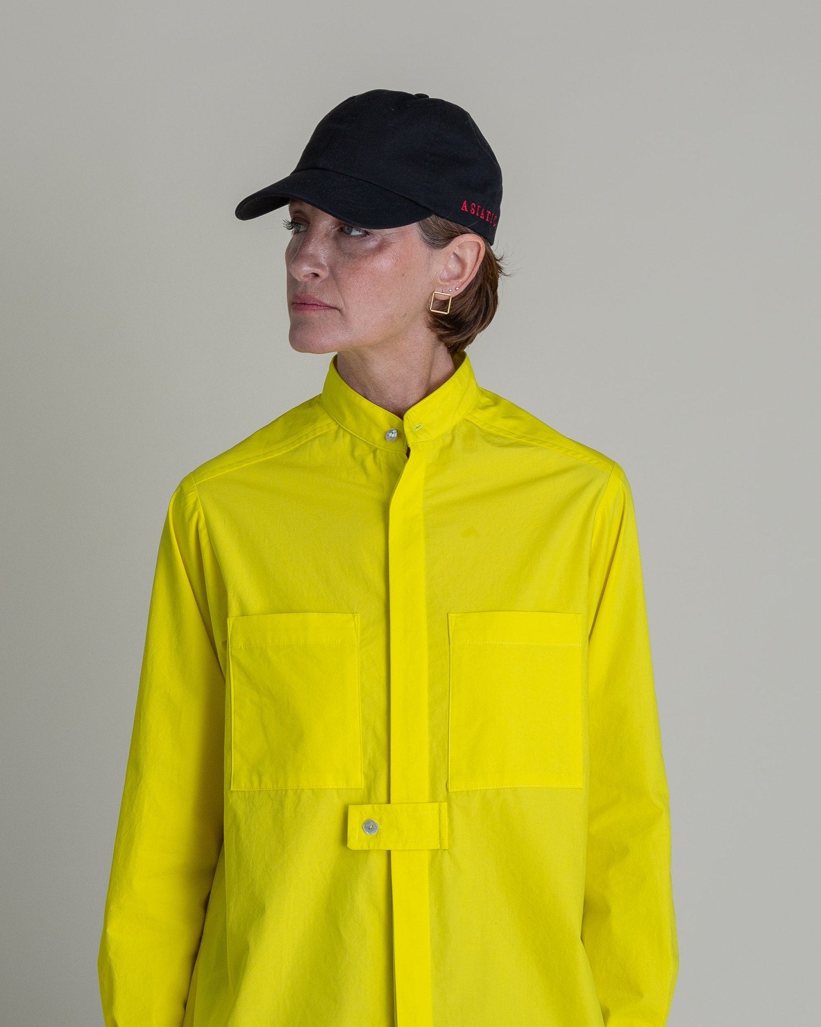 Sally Shirt in Electric Yellow Cotton PoplinSally Shirt