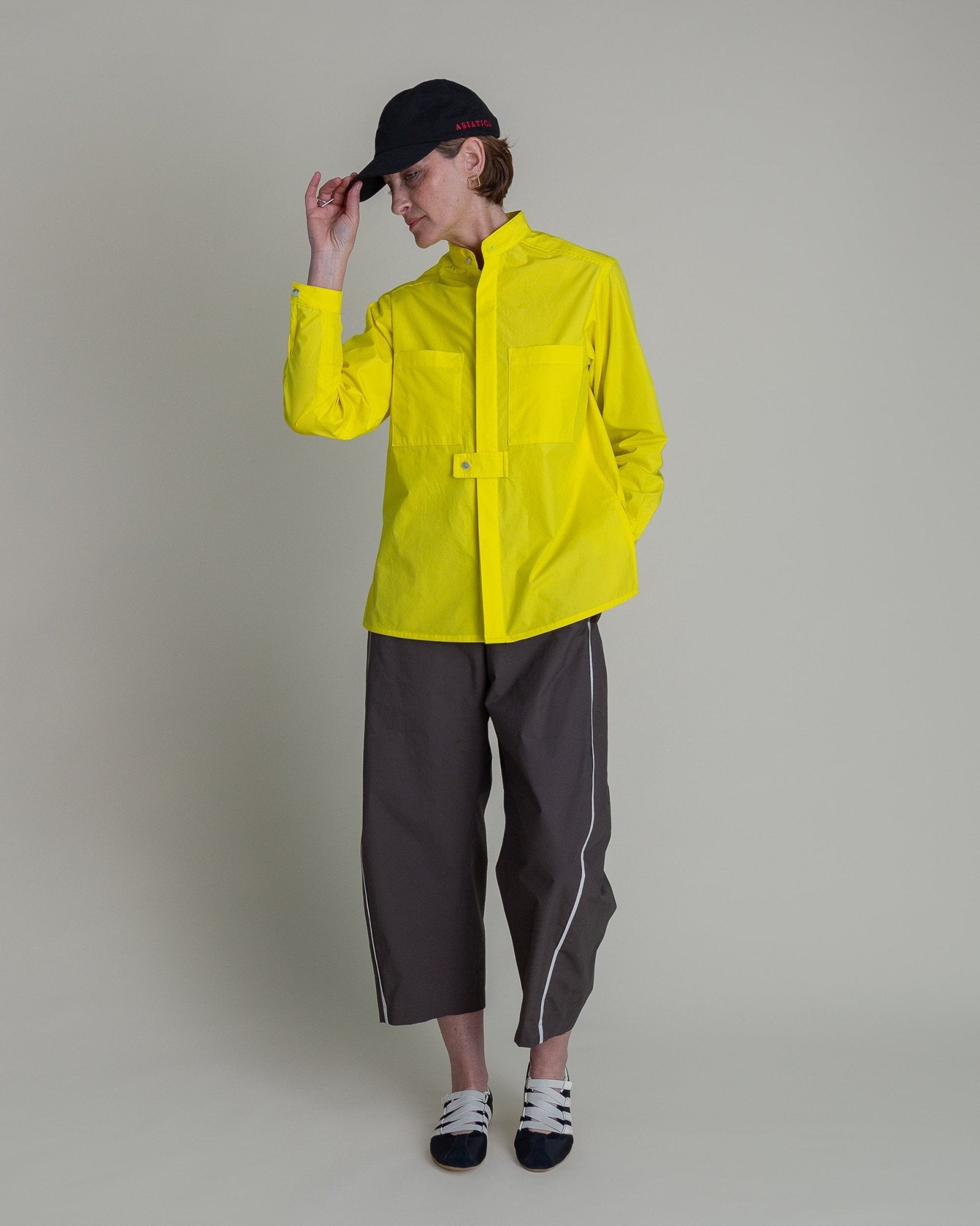Sally Shirt in Electric Yellow Cotton PoplinSally Shirt