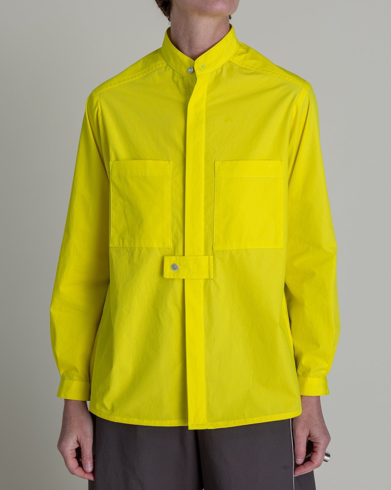 Sally Shirt in Electric Yellow Cotton PoplinSally Shirt