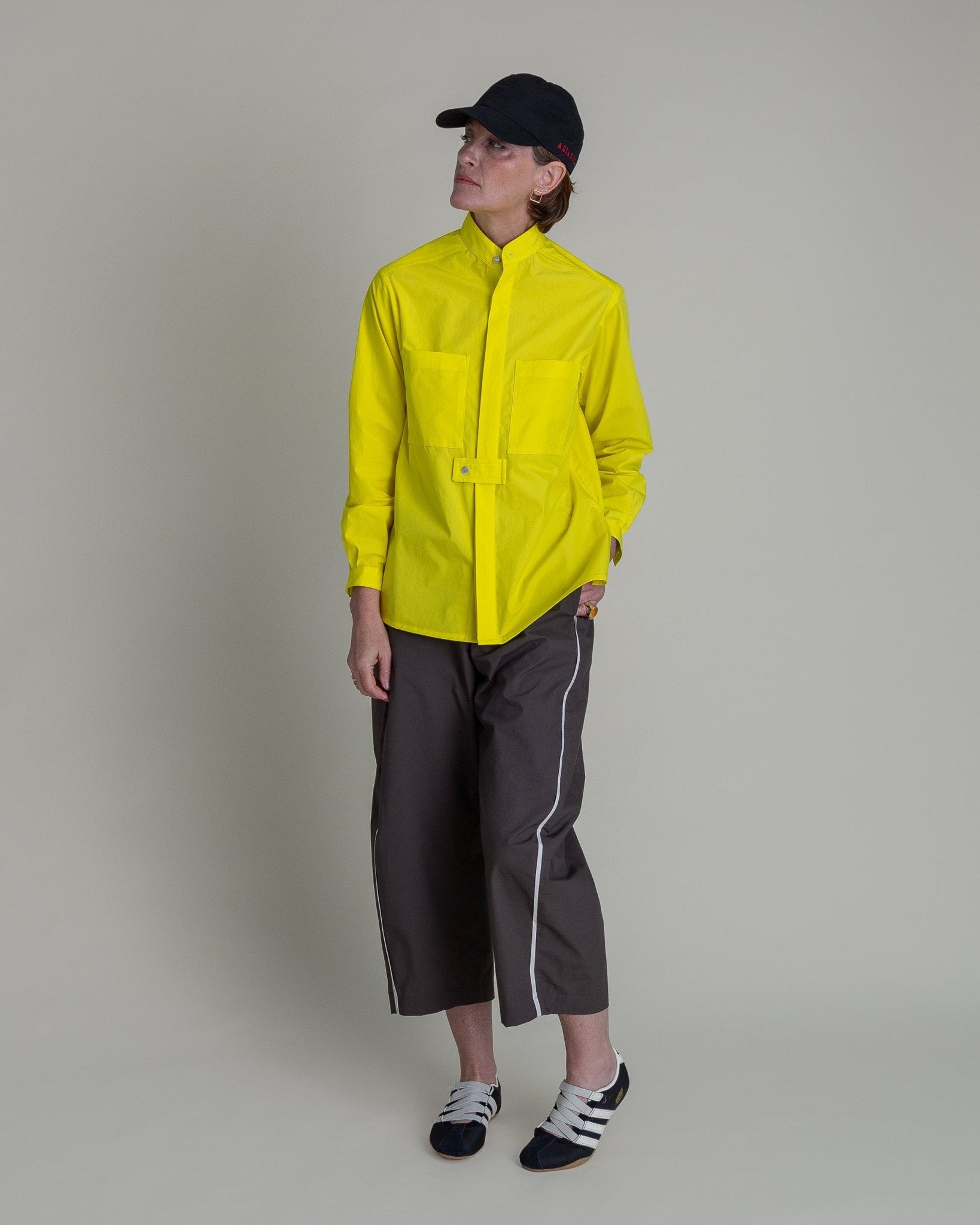 Sally Shirt in Electric Yellow Cotton PoplinSally Shirt