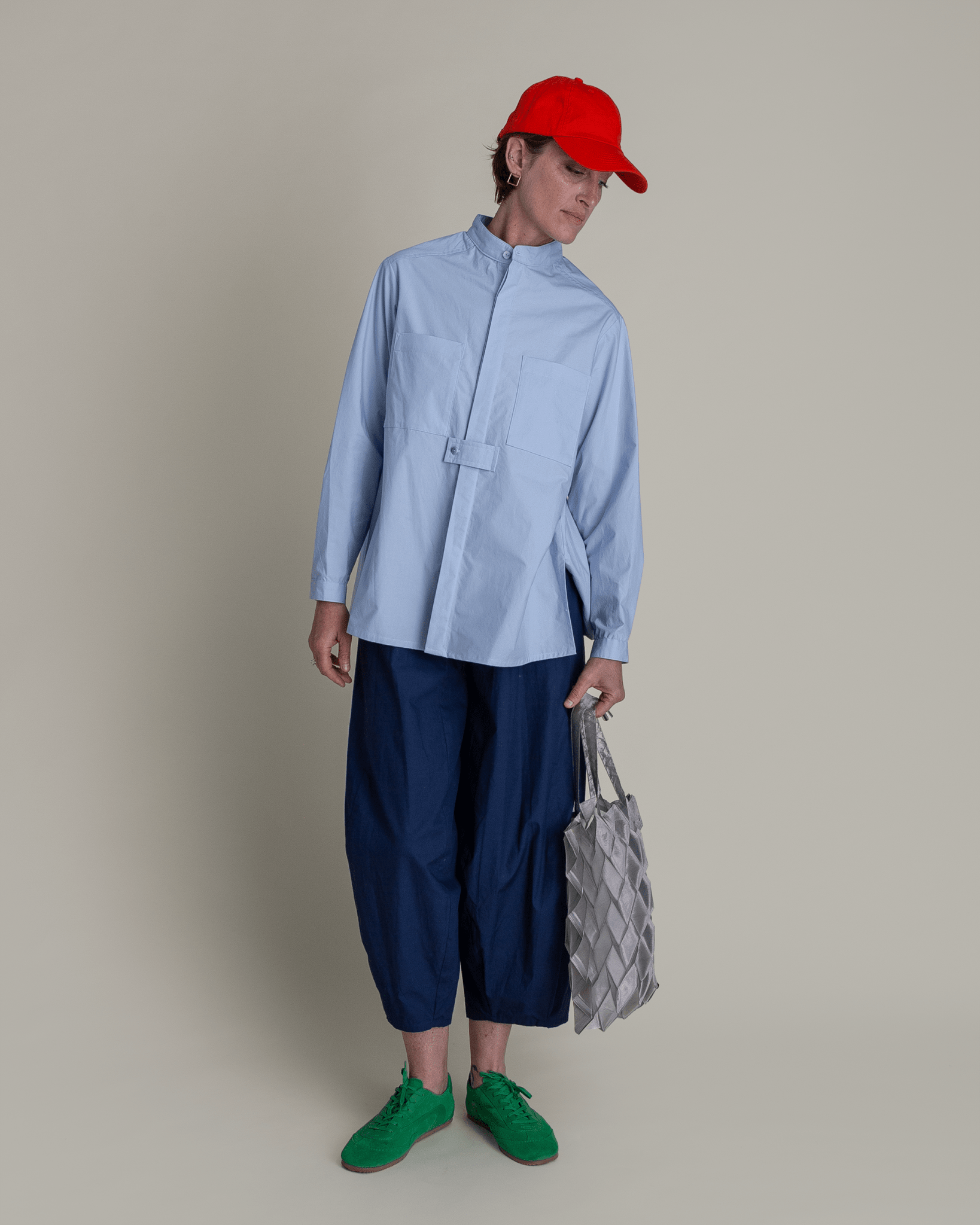 Sally Shirt in Light Blue Cotton PoplinSally Shirt