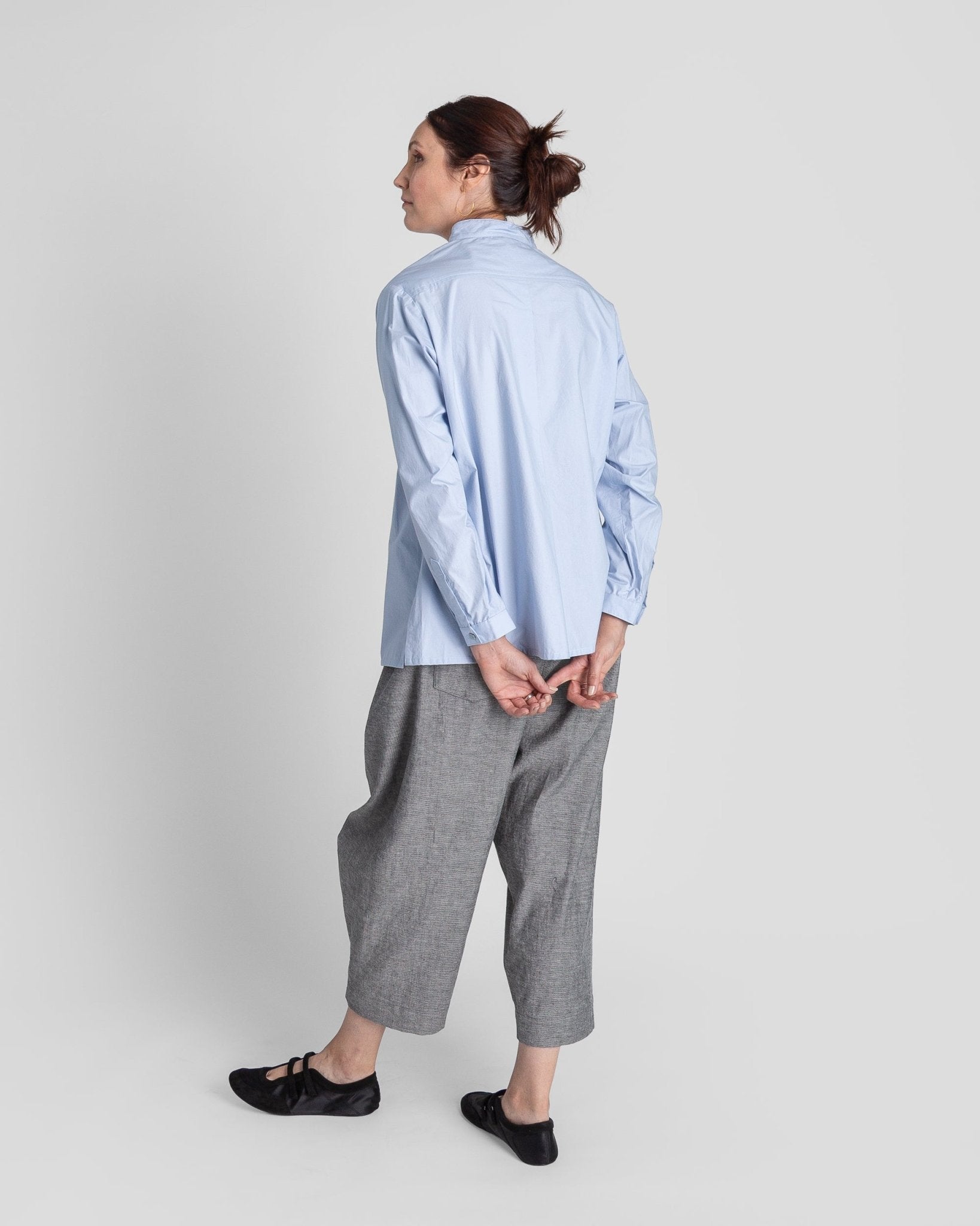 Sally Shirt in Light Blue Cotton PoplinSally Shirt